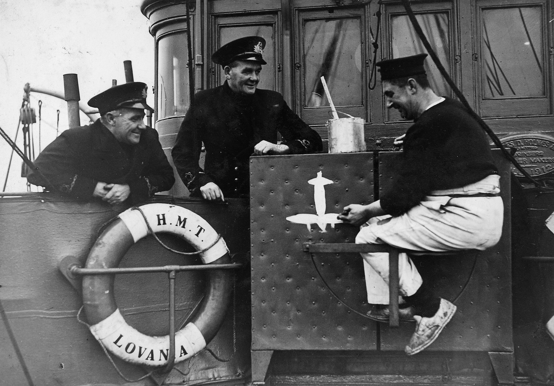 Fishing trawler silhouette in wartime service